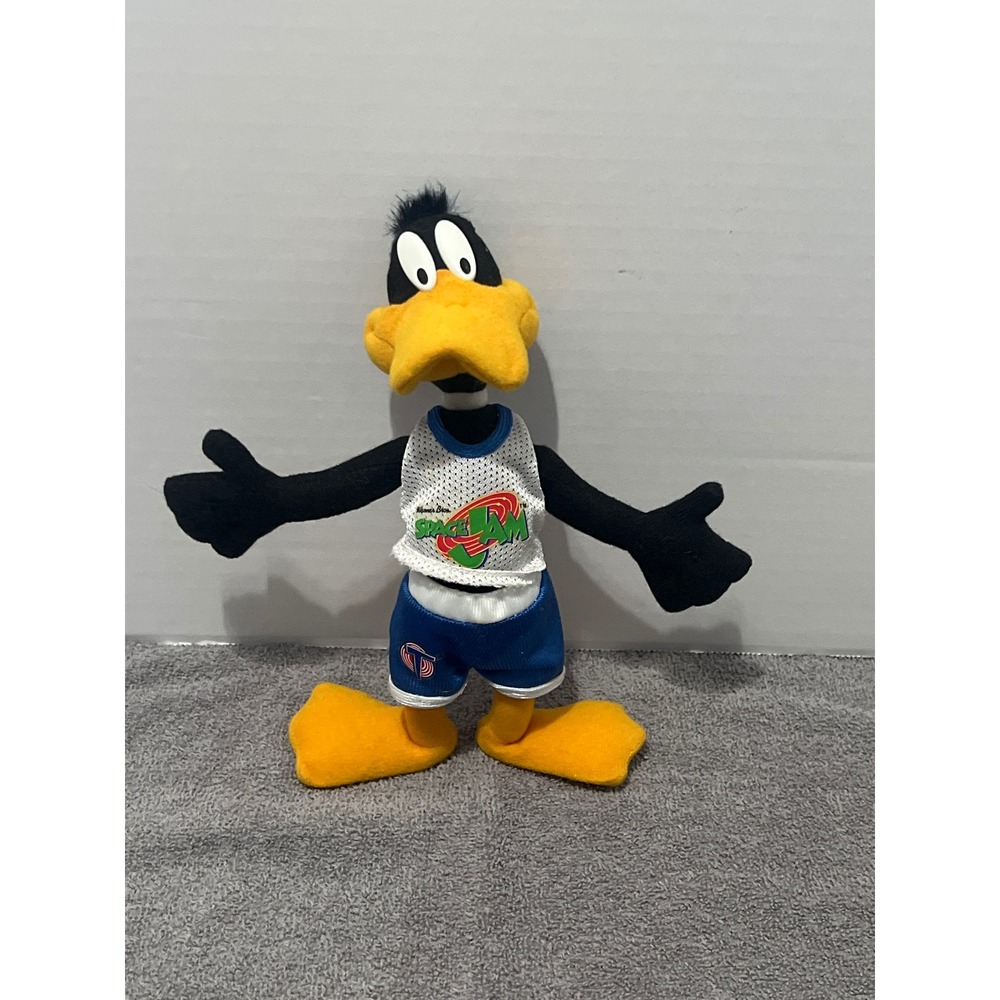 Vintage 1996 Space Jam Daffy Duck Plush‎ Tune Squad Basketball Looney Tunes 9"